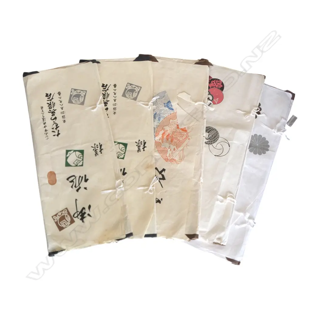 5 various VINTAGE JAPANESE FINE SILK KIMONO: 2 orange pink w delicate pattern +.. Image 1++