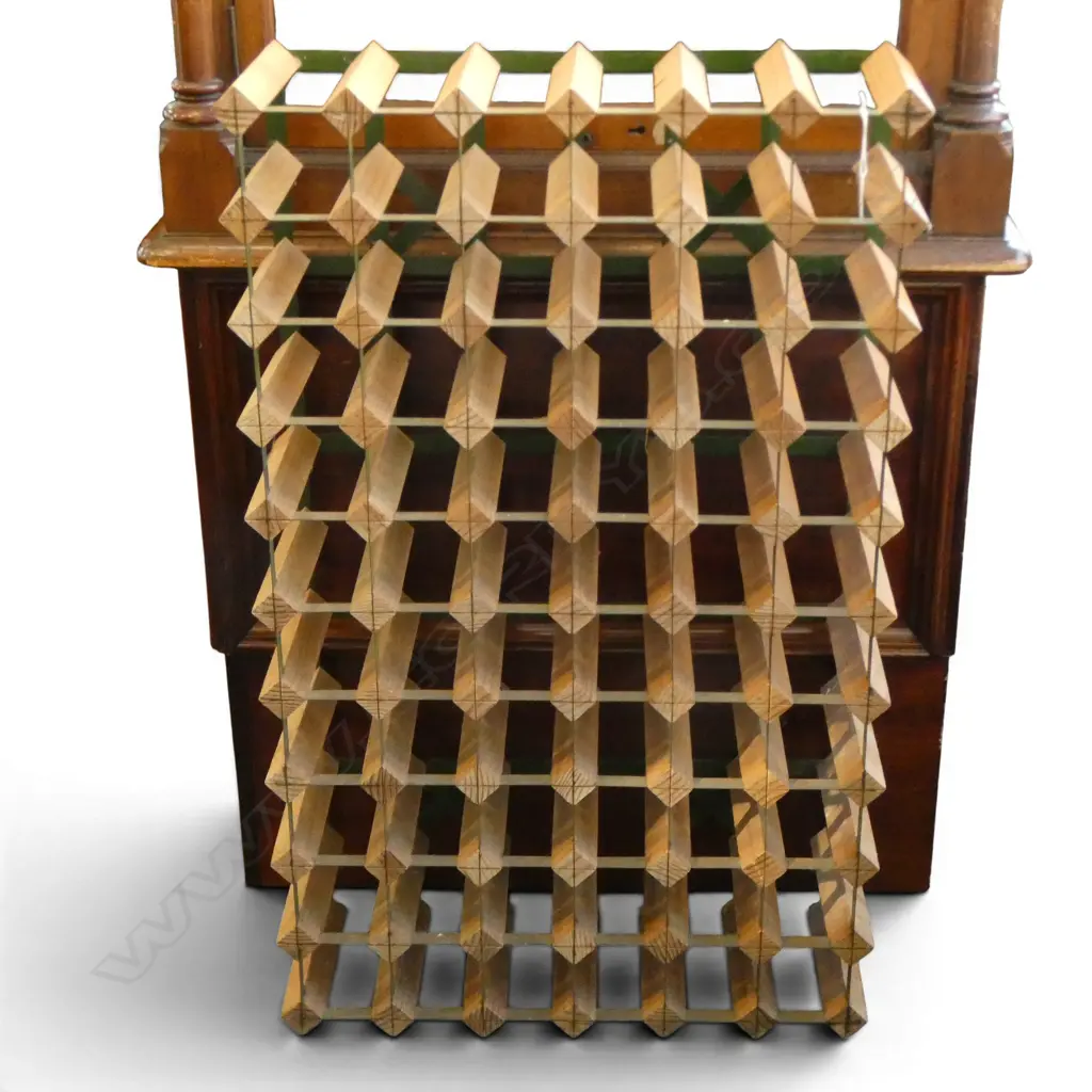 60 BOTTLE WOODEN & METAL WINE RACK, 960 x 600 x 200mm Image 1++