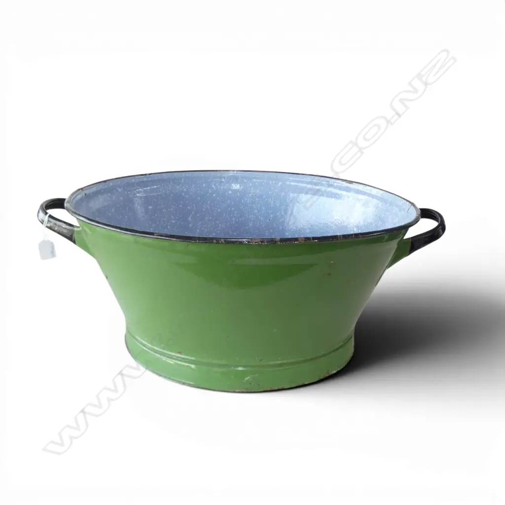 VINTAGE ENAMEL METAL WASH TUB W.750mm Image 1++