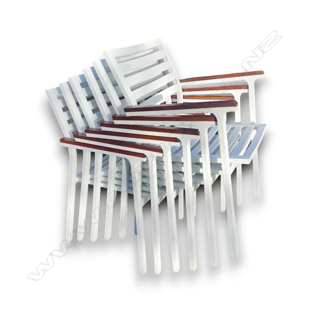 SET OF SIX OCEAN WAVE OUTDOOR CHAIRS WITH CUSHIONS 820 H x 570 mm Image 1++