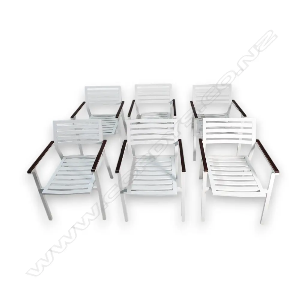 SET OF SIX OCEAN WAVE OUTDOOR CHAIRS WITH CUSHIONS 820 H x 570 mm Image 1++