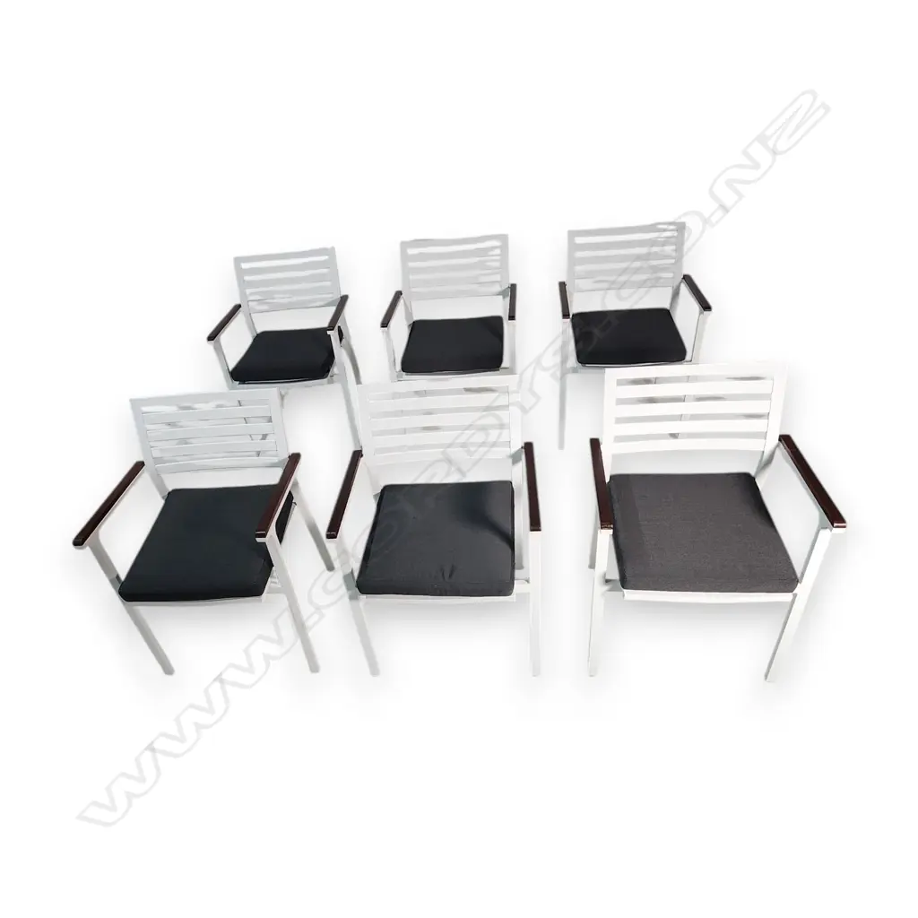SET OF SIX OCEAN WAVE OUTDOOR CHAIRS WITH CUSHIONS 820 H x 570 mm Image 1++