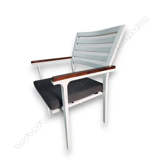 SET OF SIX OCEAN WAVE OUTDOOR CHAIRS WITH CUSHIONS 820 H x 570 mm