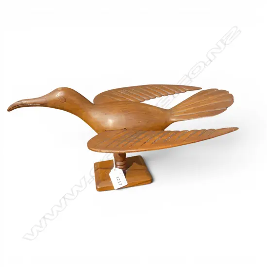 PITCAIRN ISLAND CARVED WOODEN BIRD BY THORNTON CHRISTIAN L.345mm