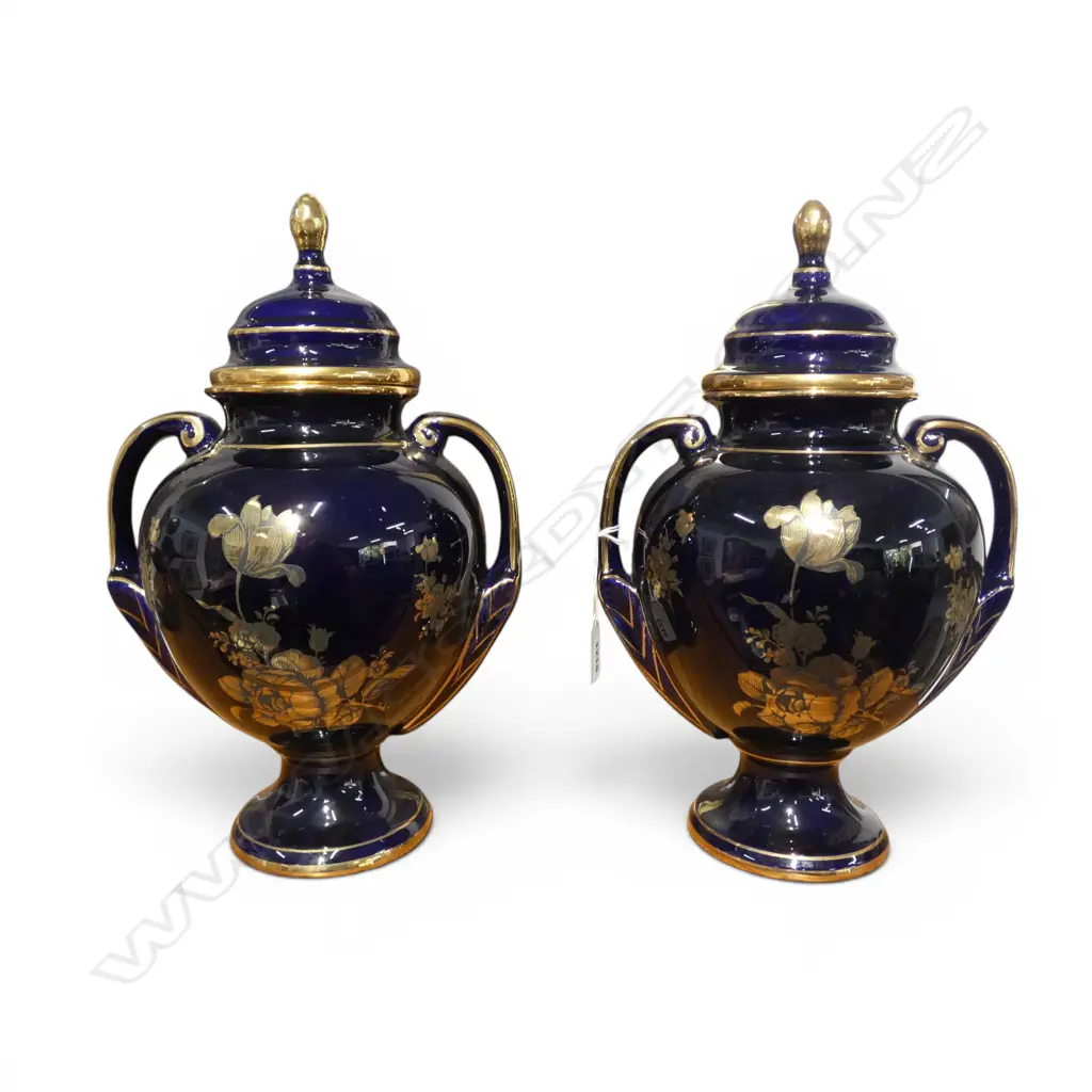 PR FRENCH  LIDDED URNS bases signed H.350mm Image 1++