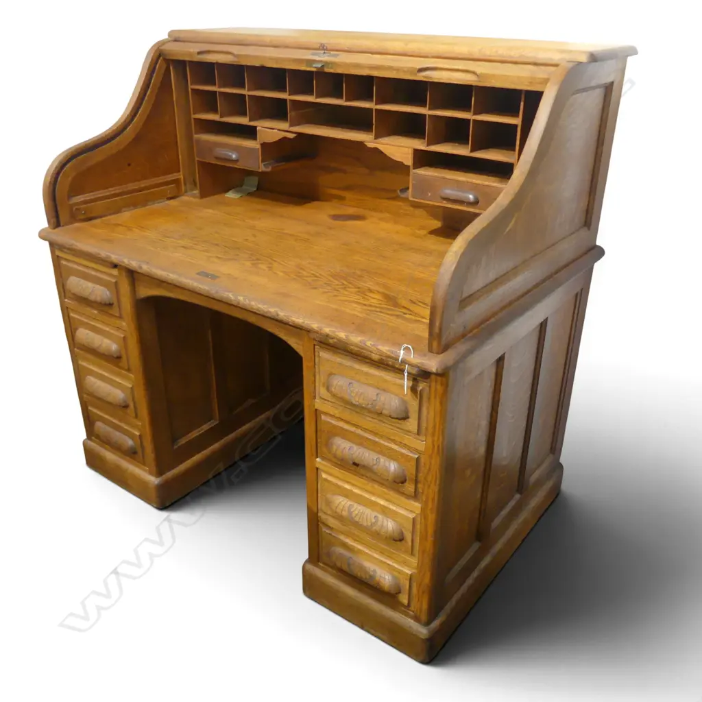 OAK ROLL TOP DESK 1260x820x1230mm Image 1++