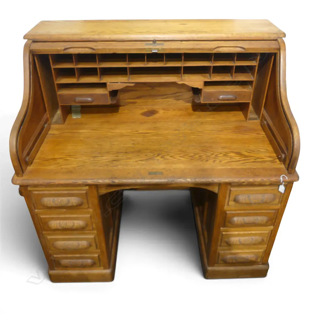 OAK ROLL TOP DESK 1260x820x1230mm Image 1++