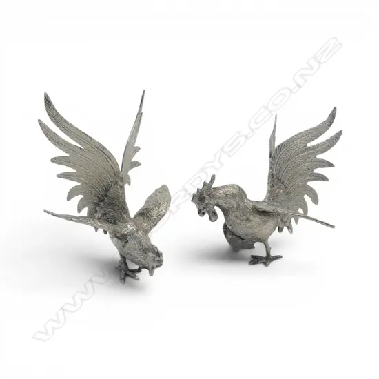 2 METAL ROOSTERS H.185mm