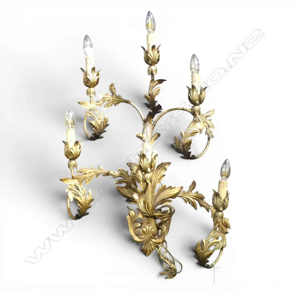 6 LIGHT GOLD METAL WALL SCONCE H.900mm W.650mm Image 1++