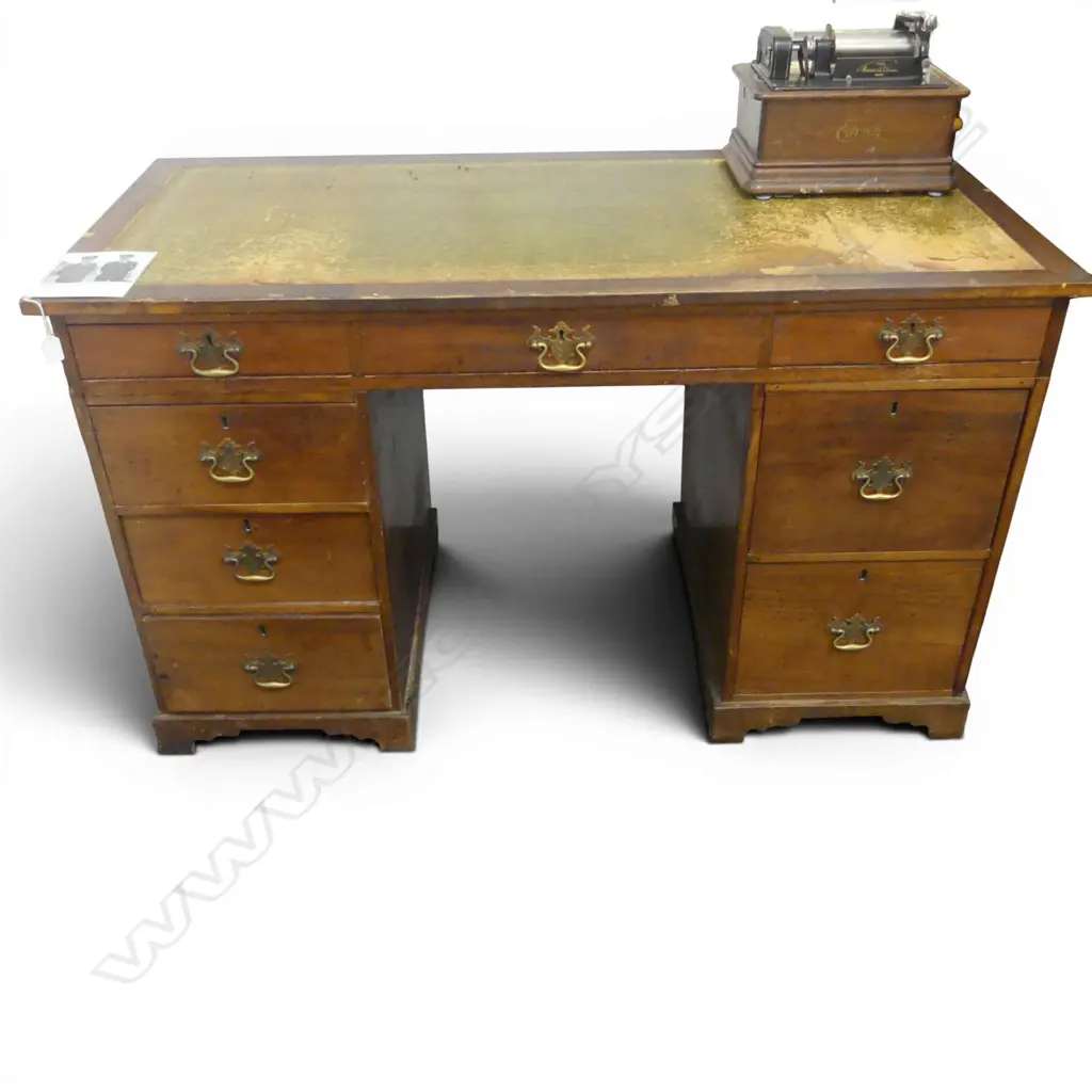 ANTIQUE DESK BELONGED TO COMMANDER EDWARD DISBROWE 1350x635x795mm faults Image 1++