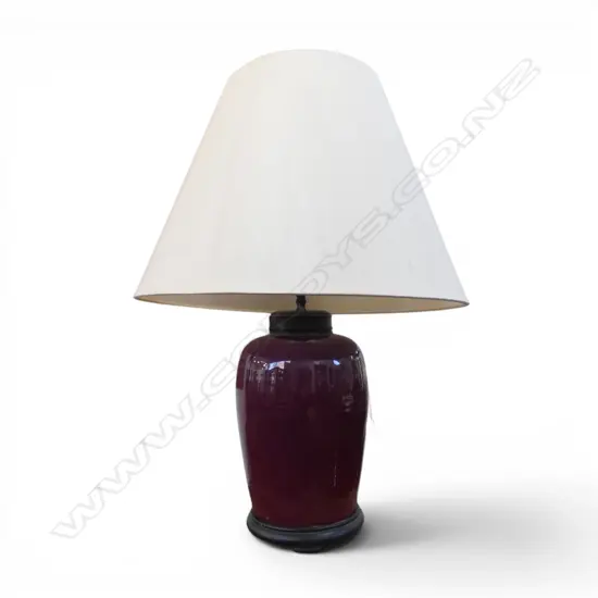TABLE LAMP, BASE GLAZED JAR w. SMALL HAIRLINE H.710mm