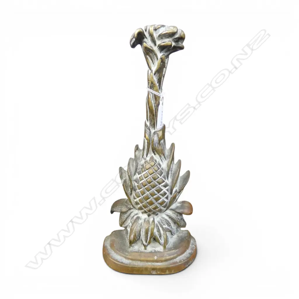 OLD BRASS DOOR STOP H.335mm Image 1++
