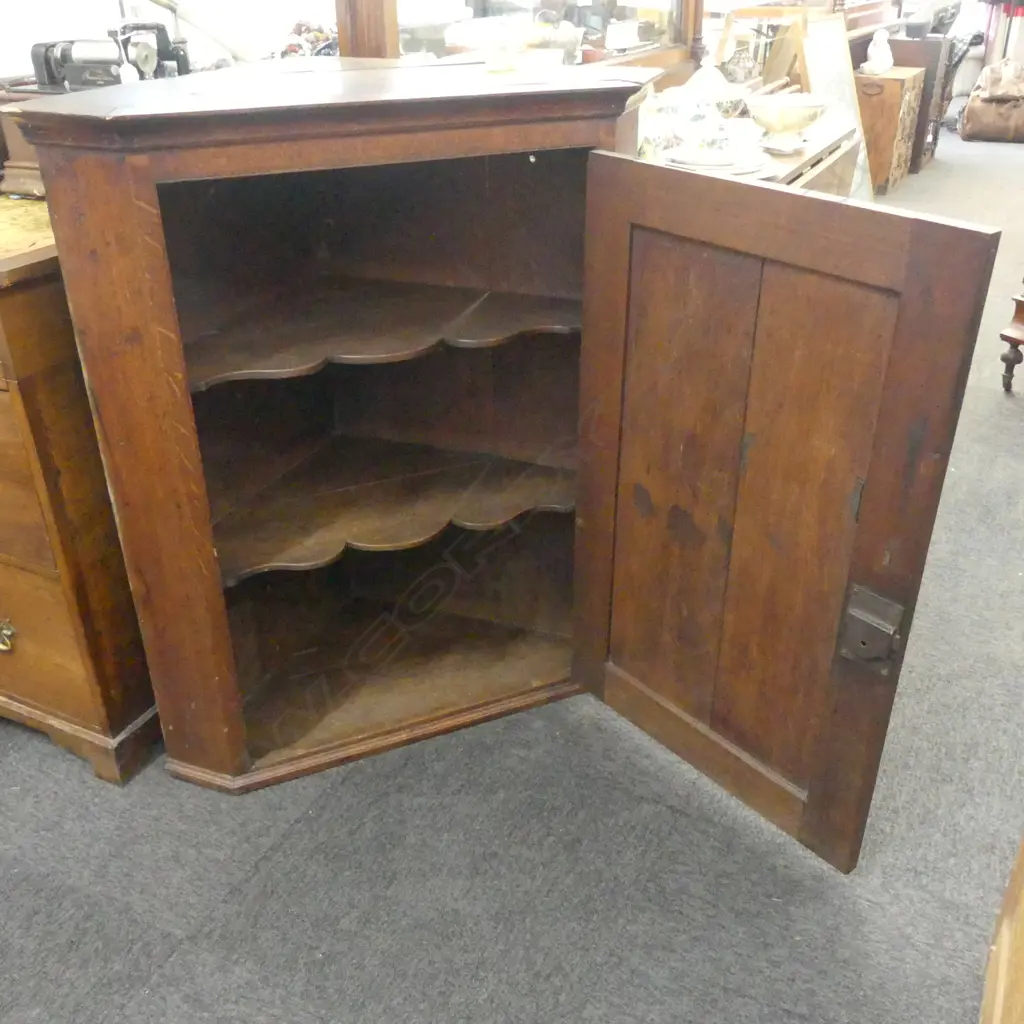 ANTIQUE OAK CORNER CABINET 580x580x980mm Image 1++
