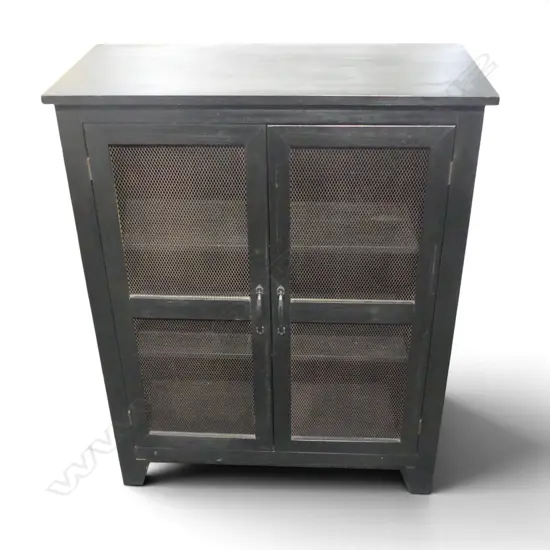 WOODEN RUSTIC CABINET WITH MESH DOORS 720x340x900mm
