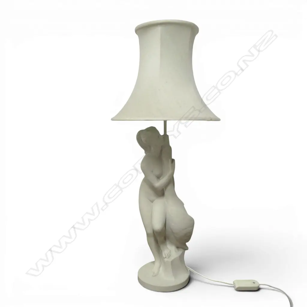 LORENZO DAL TORRIONE MARBLE? FIGURAL LAMP shade faults H.540mm Image 1++