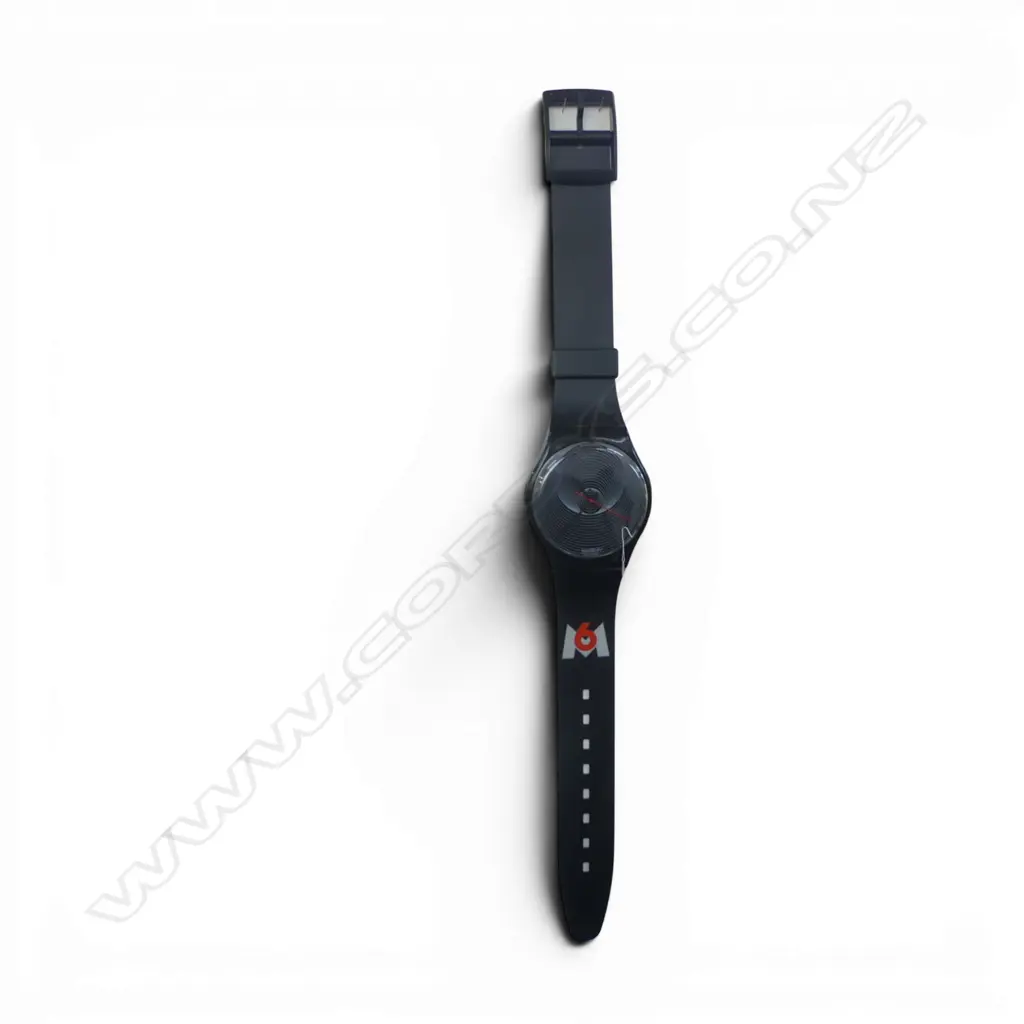 VINTAGE 1987 MAXI GIANT SWATCH WATCH 'VULCANO' '6M' L.210mm. Cracked at winder area Image 1++