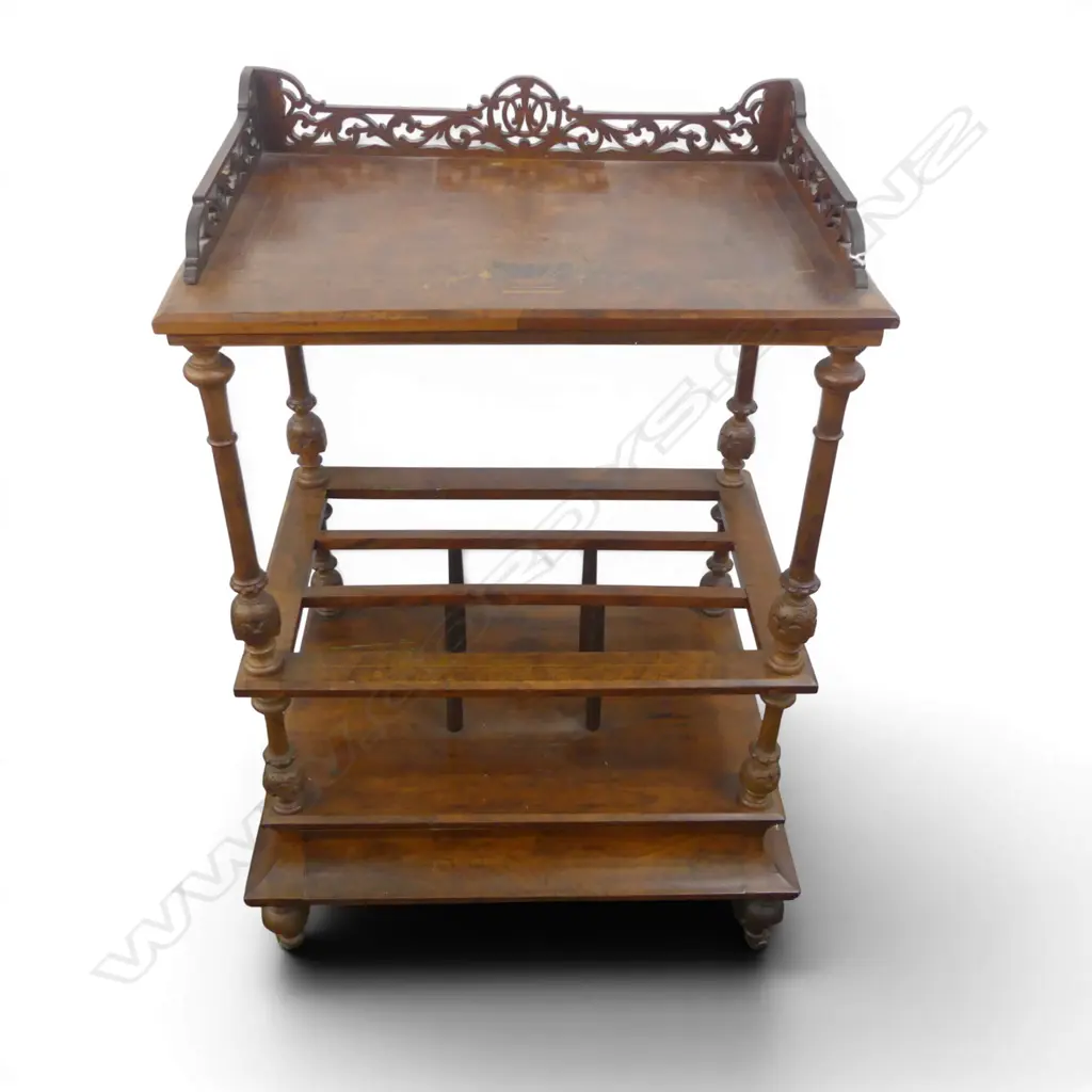 VICTORIAN INLAID BURR CANTERBURY MUSIC STAND  Image 1++