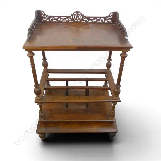VICTORIAN INLAID BURR CANTERBURY MUSIC STAND 
