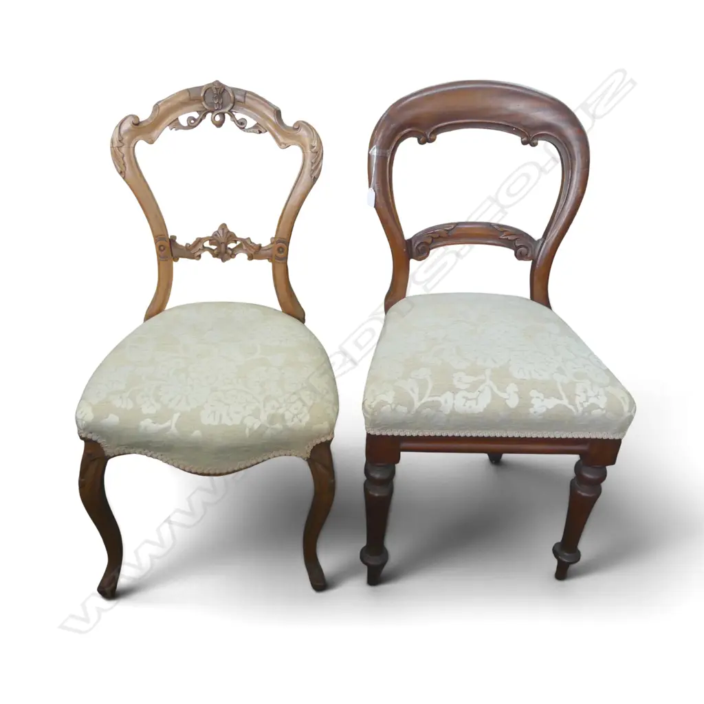 2 VICTORIAN BALLOON BACK DINING CHAIRS Image 1++