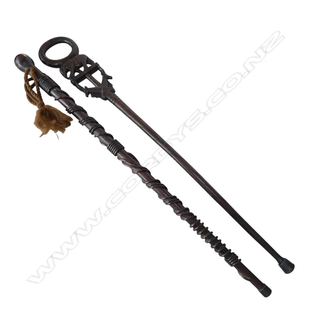 2 AFRICAN WALKING STICKS L.920mm Image 1++