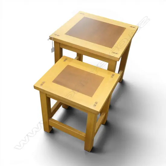 TWO MID-CENTURY MODERN STYLE SIDE TABLE - LARGE 510x440x440mm SMALL 420x380x380mm