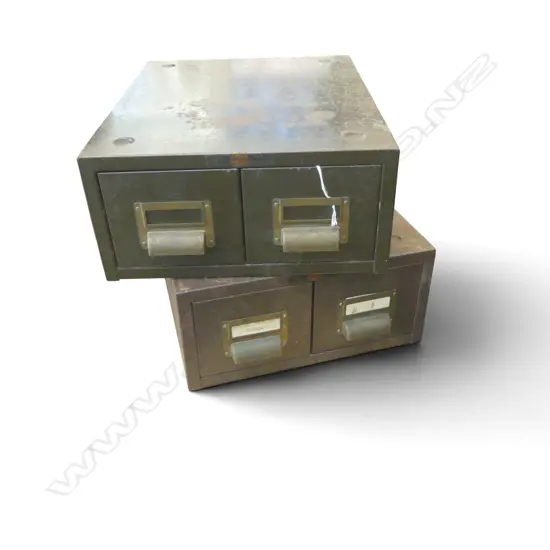 TWO INDUSTRIAL FILE DRAWERS 385X310X40MM