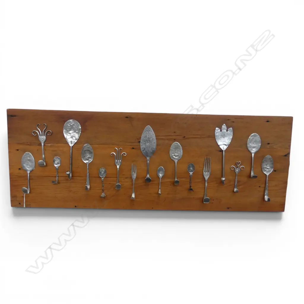 UTENSILS RACK, HOOKS MADE FROM ASST. CUTLERY 340x970mm Image 1++