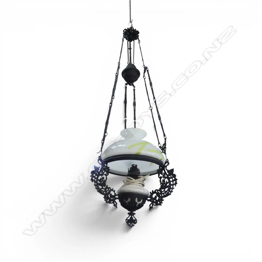 VINTAGE DUTCH INDOSIAN PENDANT LIGHT shade faults  Image 1++