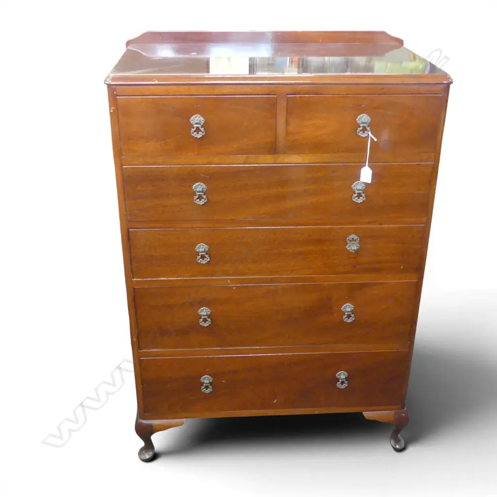 QUEEN ANNE MAHOGANY CHEST OF DRAWERS H.1090mm Image 1++