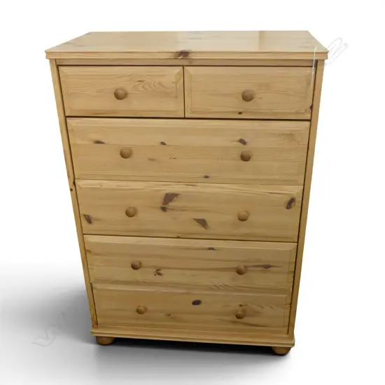 6 DRAWER PINE TALL BOY 800x440x1150mm