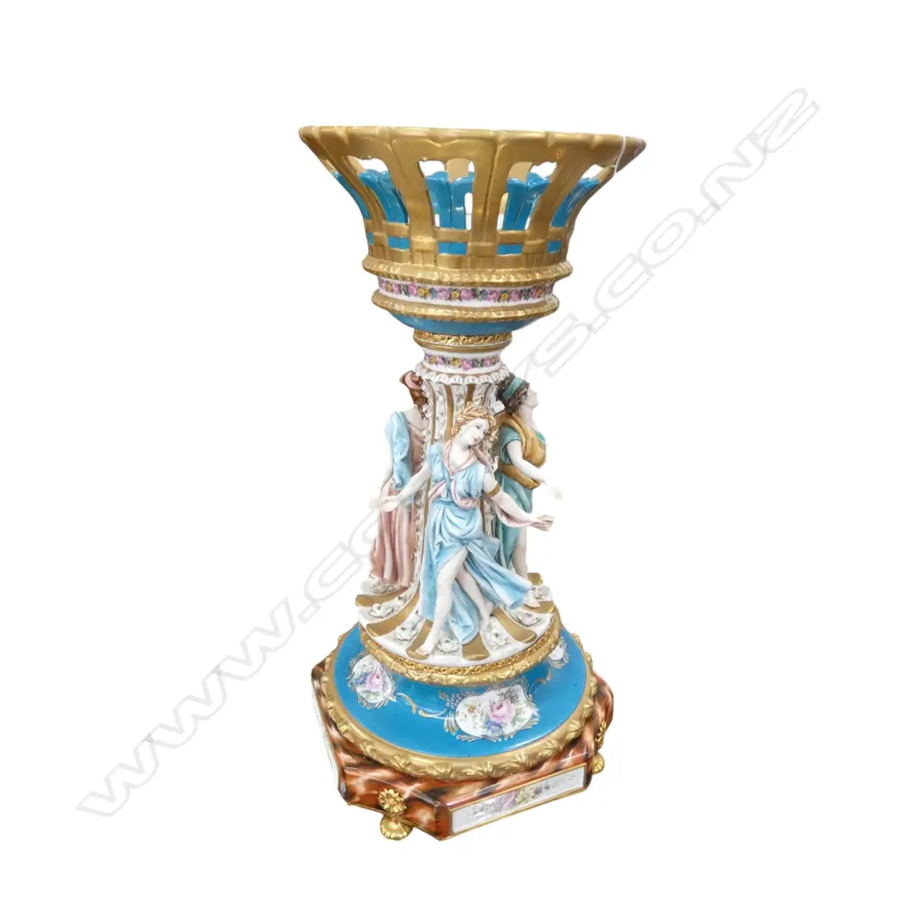 TICHE ITALIAN LOUIS XV STYLE PORCELAIN CENTREPIECE, H.700mm, 1 dancer's arm broken Image 1++