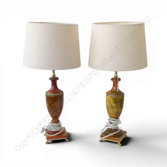 PR URN TABLE LAMPS w. shades H.590mm