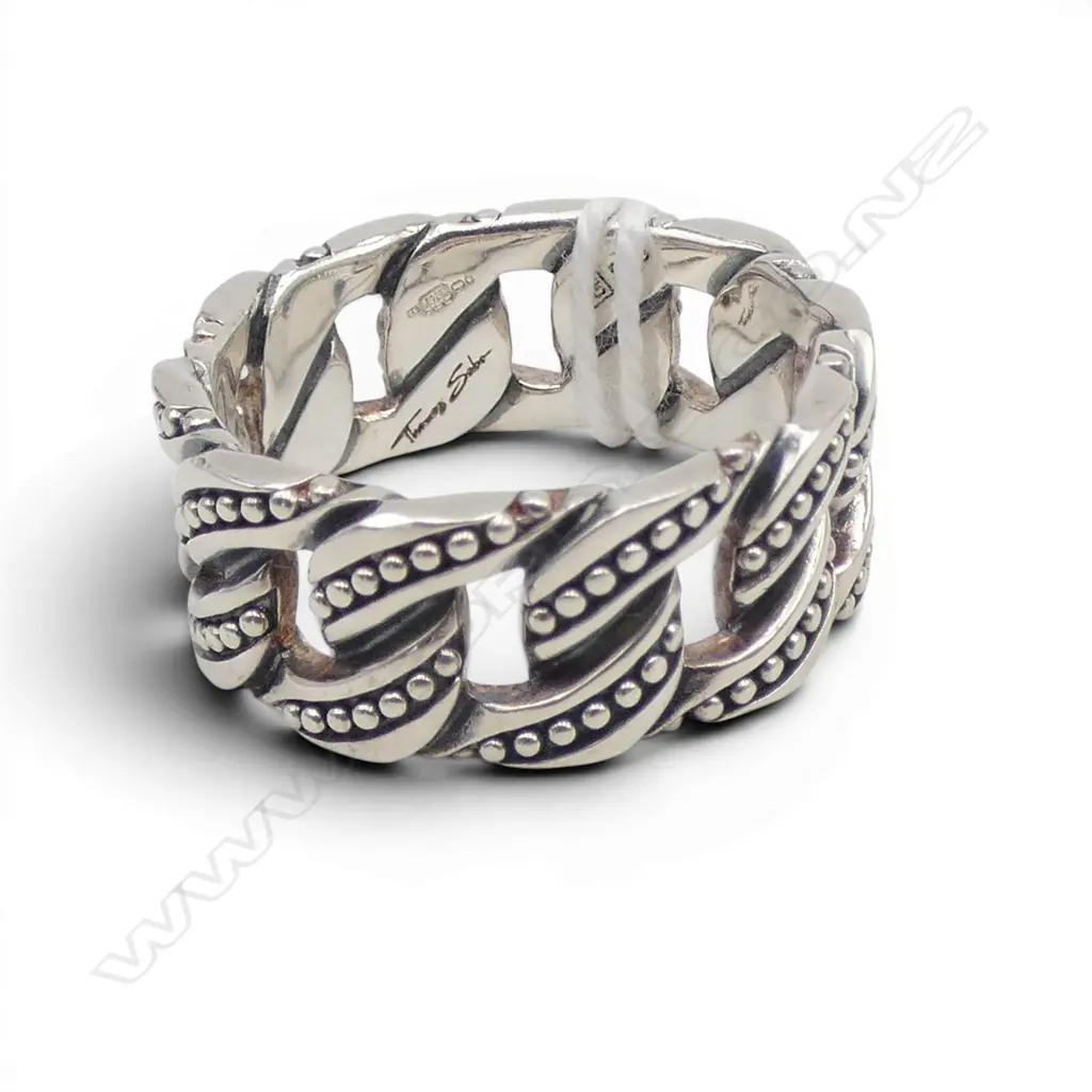 S/SILVER THOMAS SABO CHAIN RING 10.2GMS size V Image 1++