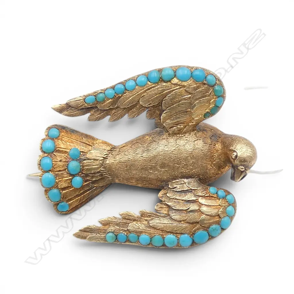 14ct DOVE BROOCH, 7.7gm metal bar Image 1++