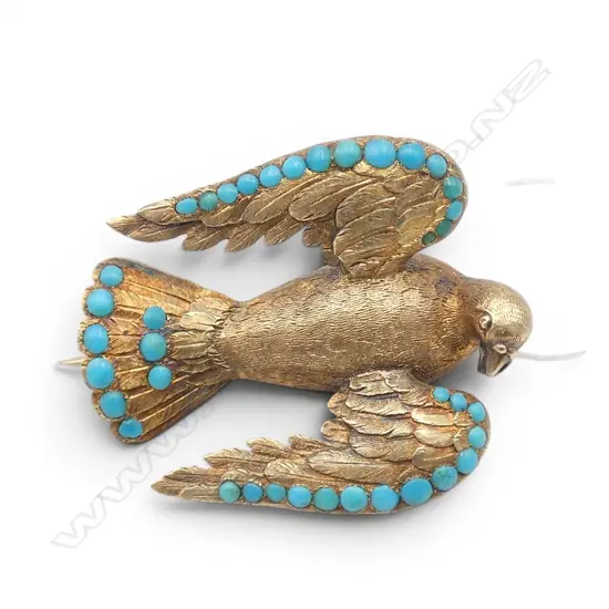 14ct DOVE BROOCH, 7.7gm metal bar