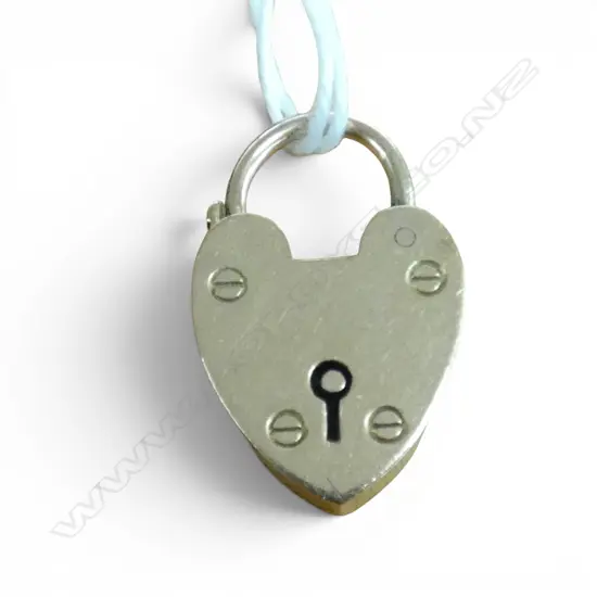 9CT HEART PADLOCK 25x15mm, 3.8gms