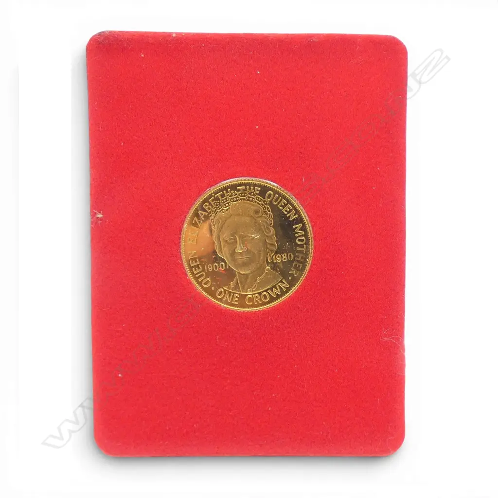 9CT Gold Queen Mother Anniversary Coin Issued by The Isle of Man 10.11g Image 1++