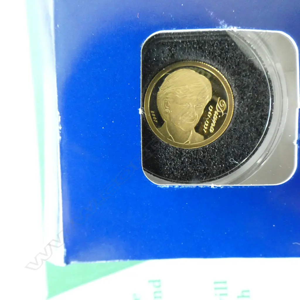 MACQUARIE MINT COOK ISLANDS 2007 LADY DIANA .999 GOLD PROOF $10 COIN 1.224gms Image 1++