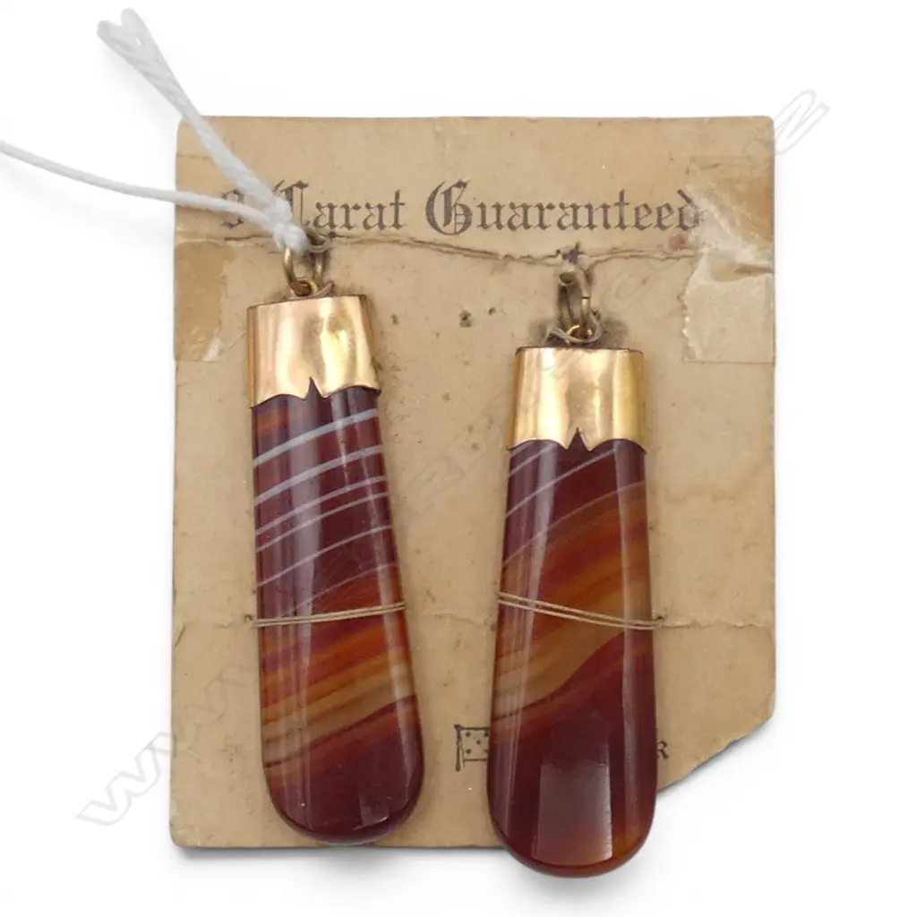 PR 9CT AGATE PENDANTS L.45mm Image 1++