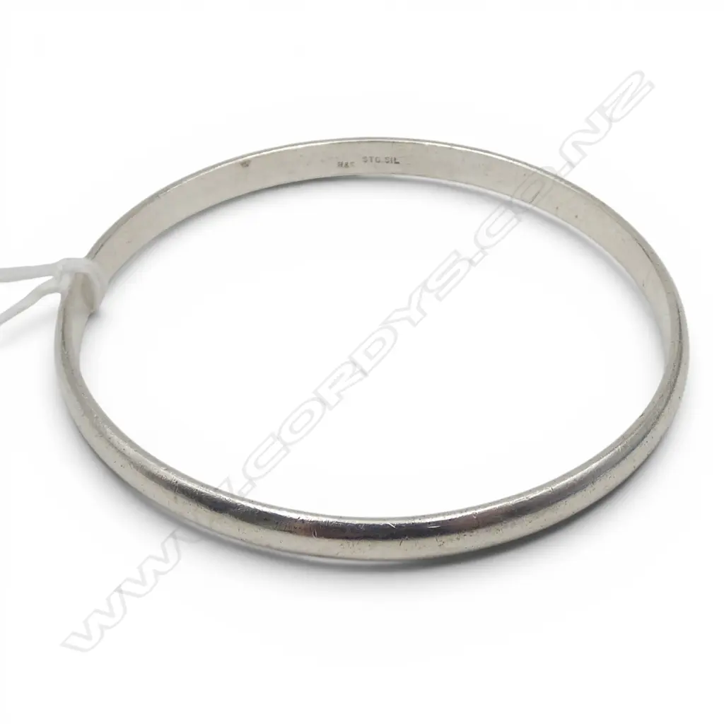 STG SILVER BANGLE, 60mm int. dia. 21.3gms Image 1++