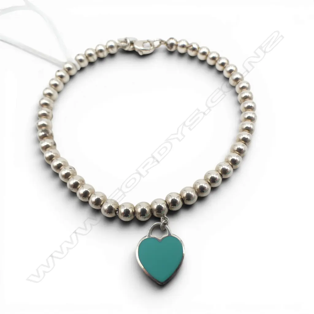 SML SILVER TIFFANY & CO. HEART BRACELET, L.170mm Image 1++