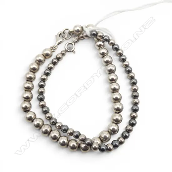 2X S/SILVER BALL BRACELETS 20GMS