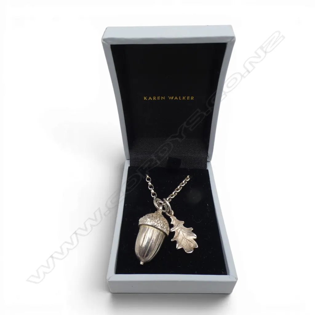 KAREN WALKER STG SILVER ACORN PENDANT NECKLACE L.500mm, 15gms, BOXED Image 1++