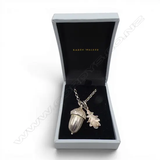 KAREN WALKER STG SILVER ACORN PENDANT NECKLACE L.500mm, 15gms, BOXED