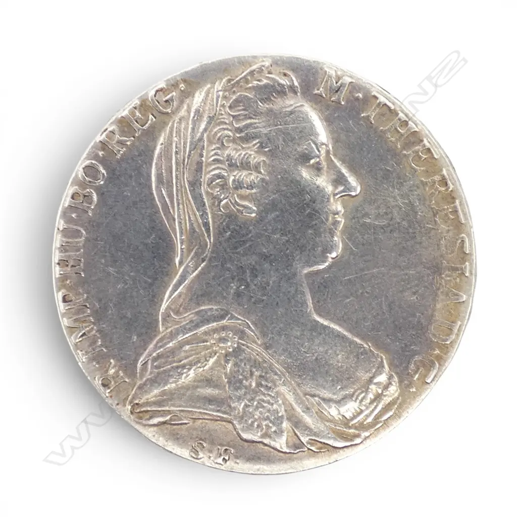 SILVER MARIA THERESA THALER 1780 COIN, 27.93gm, S.F. Schöbl and Füger Vienna Mint Image 1++