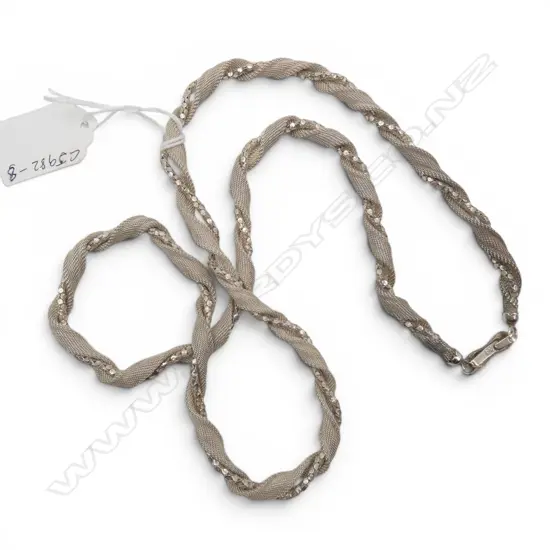SILVER TWISTED MESH CHAIN, L.750mm