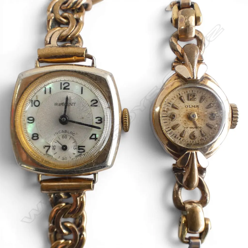 2 VINTAGE ROLLED GOLD LADIES WRISTWATCHES Image 1++