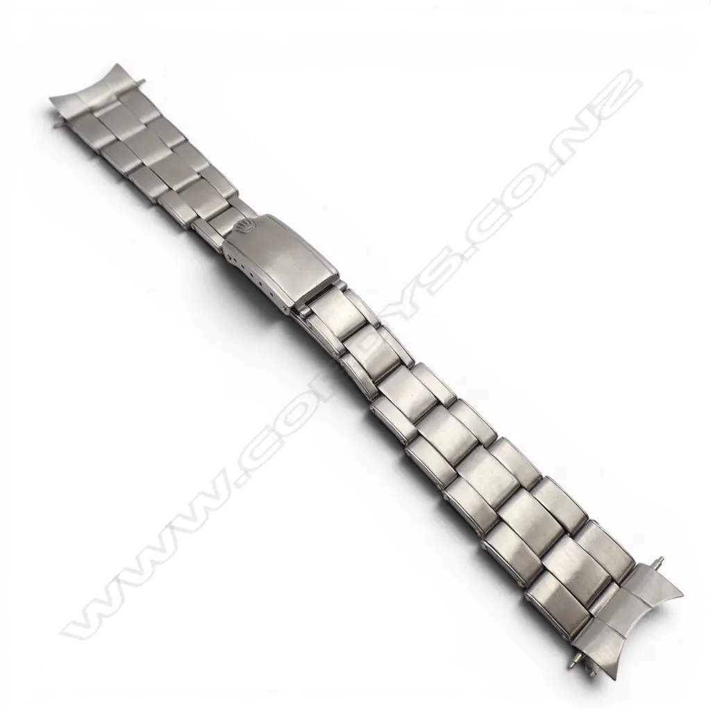 VINTAGE ROLEX STAINLESS WATCH STRAP with Rolex branded strap. Image 1++