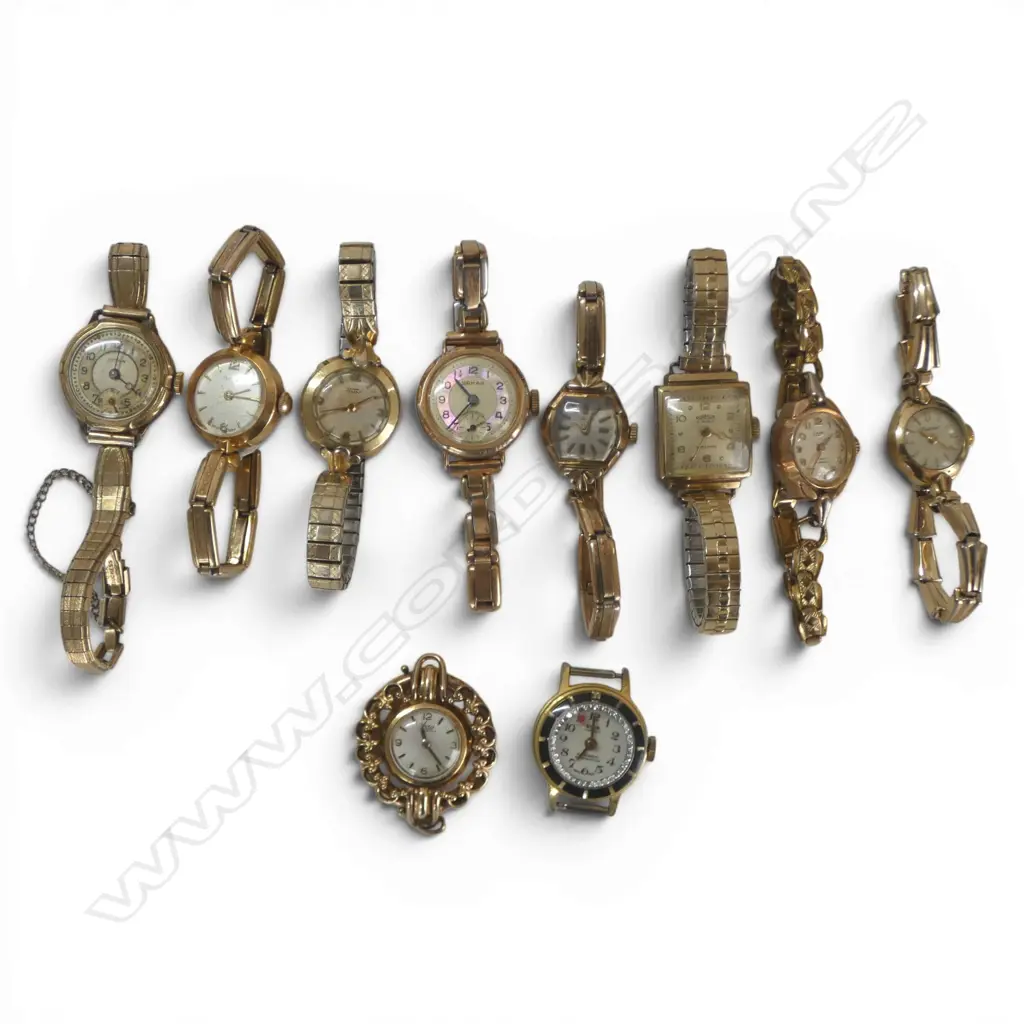 10 ASST. VINTAGE LADIES WRISTWATCHES; ROLLED GOLD AVIA, TISSOT, MATINA, TITAN etc Image 1++