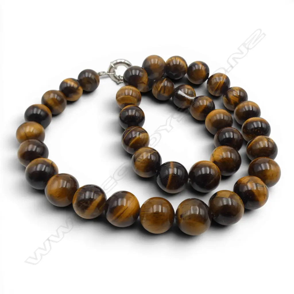 TIGER EYE BEAD NECKLACE Image 1++